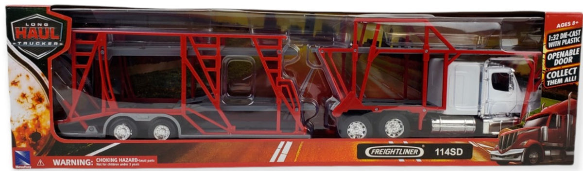 thumbnail image 2 of New Ray 1:32 Scale Freightliner Classic XL Car Carrier Truck Model - White - Diecast Toy For Ages 8+ 2 of 4