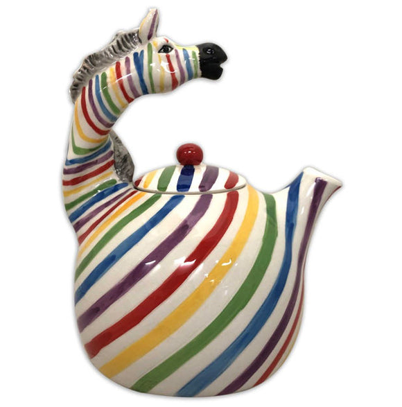 Blue Sky Collectible Teapot - Coloured Zebra