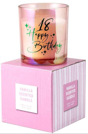 18th Birthday Vanilla Scented Candle