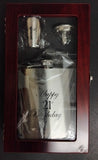 Happy 21st Birthday Hip Flask Boxed Set