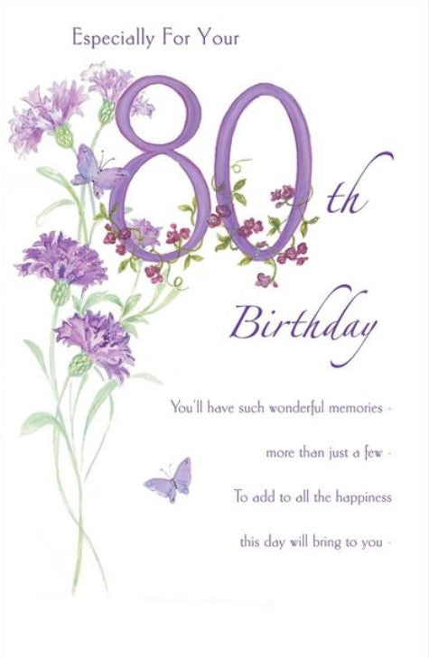 Greeting Card - Birthday - Especially For Your 80th Birthday