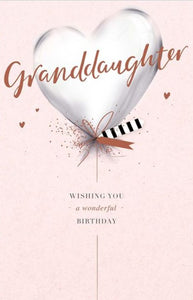 Greeting Card - Birthday - Granddaughter - Wishing You A Wonderful Birthday