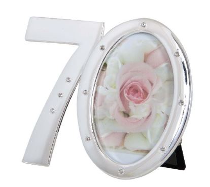 Number 70 Photo Frame with Diamontes