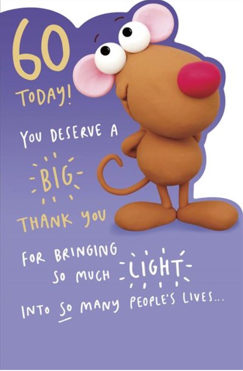 Greeting Card - Birthday - 60th Big Thank You