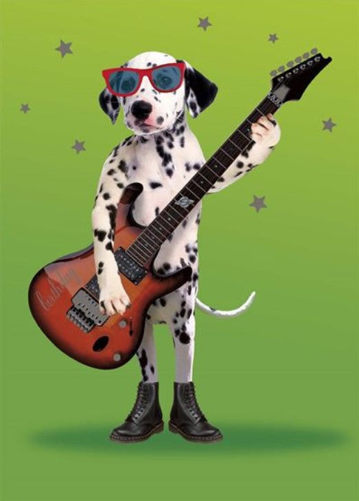 Greeting Card - Birthday - Dalmation with Guitar