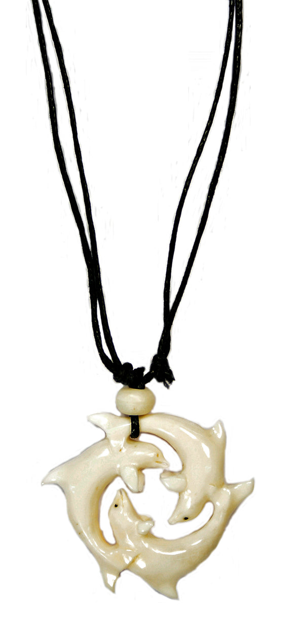 Bone Triple Dolphin Choker