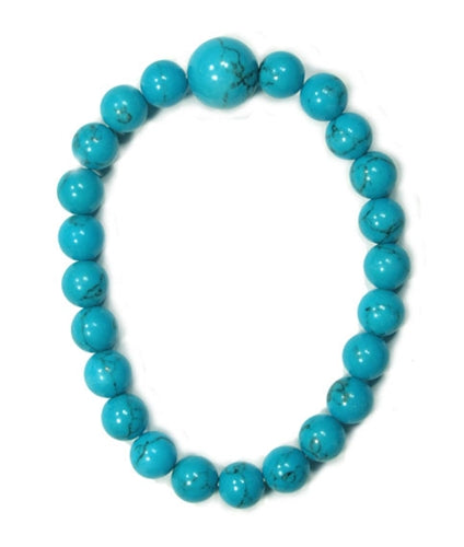 8mm Bead Bracelet - Turquoise