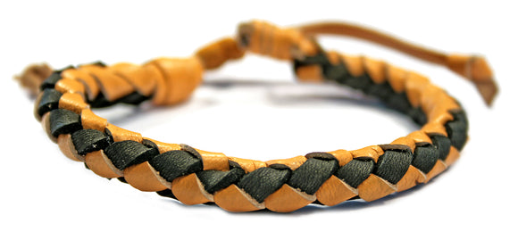 Black/Tan Leather Bracelet