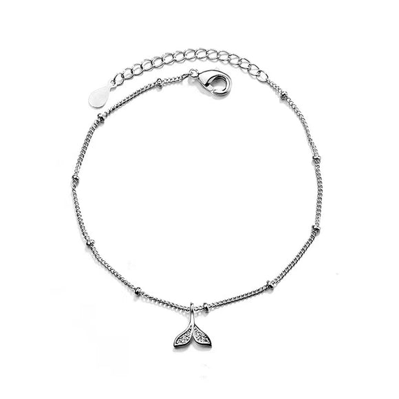 Sparkly Dainty Whale Tail Bracelet