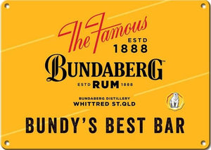 Tin Sign Bundy's Best Bar