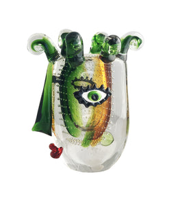 Zelus Green Eyed Coloured Glass Vase 26x17x32.5cm