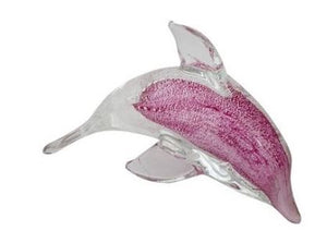 Pink Coloured Glass Dolphin Ornament 'Tucu'