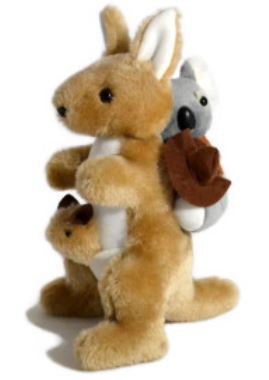 Kangaroo 23cm with Joey and Koala 10cm