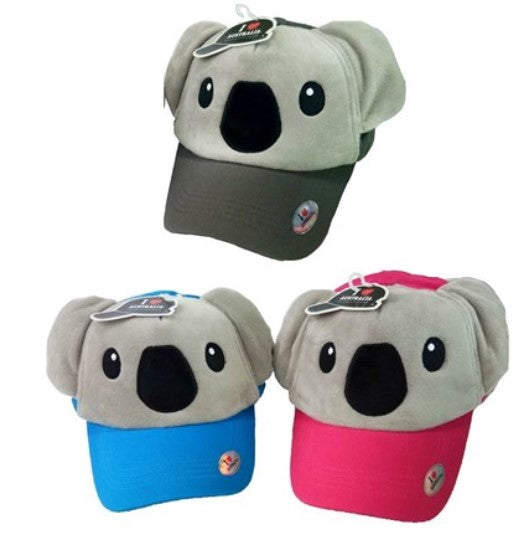 Kids 3D Koala Cap with Ears, Asstd