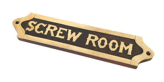 Wooden Plaque - Screw Room