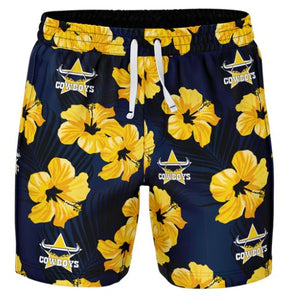 'Aloha' Swim Shorts NRL Cowboys