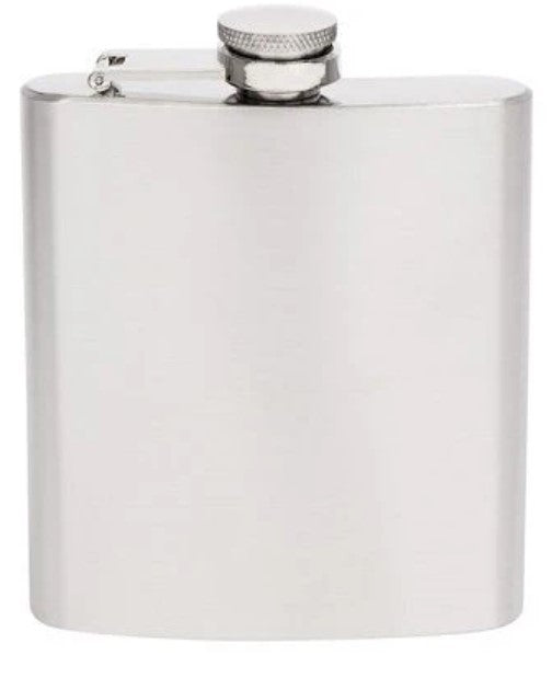 Hip Flask Brushed S/Steel 6oz