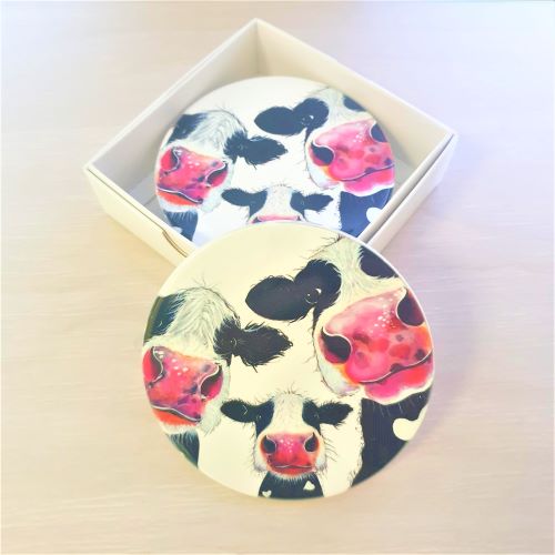 Coasters 3 Cartoon Cows Set 4