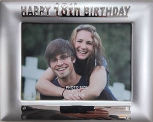 Picture Frame 18th Birthday Satin Silver 6 x 4 inch