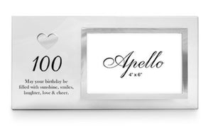Picture Frame - Glass 100th Heart