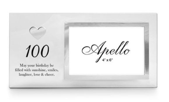 Picture Frame - Glass 100th Heart