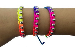 Rainbow Braided Bracelet 8cm Asstd Each