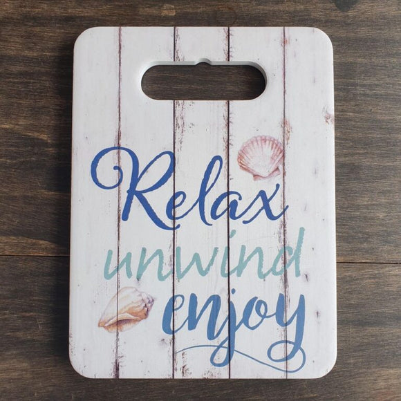 Hanging Wooden Sign - Beach – Relax Unwind Enjoy