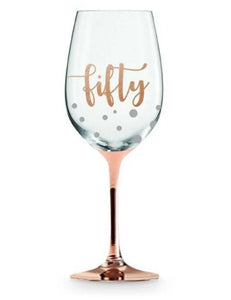 Rose Gold Wine Glass 50 Years