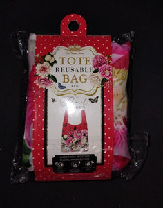 Reusable Tote Bag - Floral Garden - Red