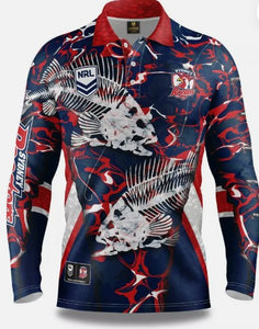 NRL Roosters "Skeletor" Fishing Shirt - Adult