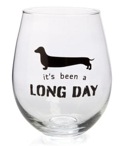 Dachshund Stemless Wine Glass
