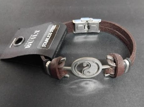 Bracelet Yin/Yang leather