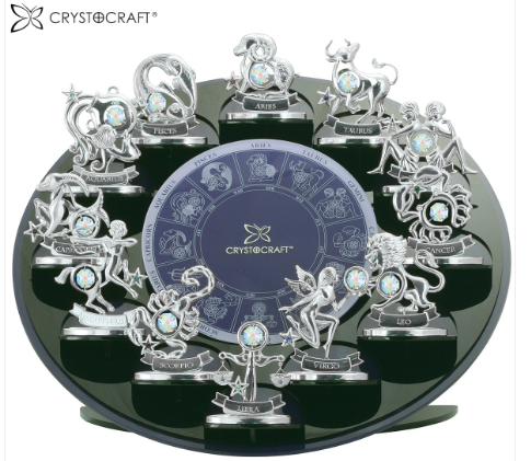 Zodiac Statuette Silver, Asstd Crystocraft