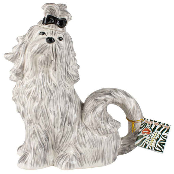 Blue Sky Collectible Teapot - Shih Tzu Black/White