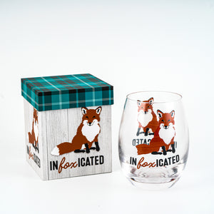 Stemless Wine Glass Gift Box Infoxicated 17 oz