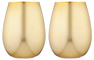 Aurora Gold 2 Pack Glass Tumblers