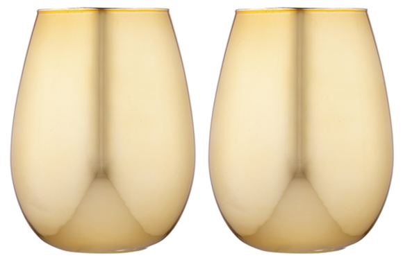 Aurora Gold 2 Pack Glass Tumblers