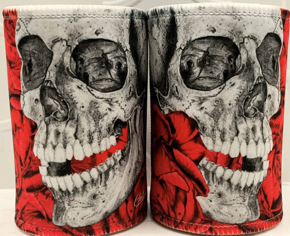 Stubby Cooler Red Skull