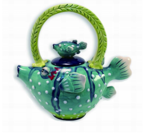 Blue Sky Collectible Teapot - Puffer Fish