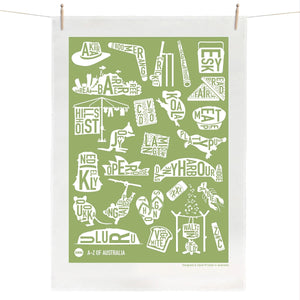 A-Z of Australia Tea Towel