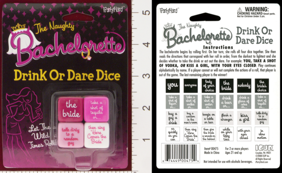 Batchelorette Drink or Dare Dice (Ages 18+)