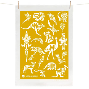 Australian Animals Tea Towel