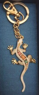 Keyring - White Gem Gecko