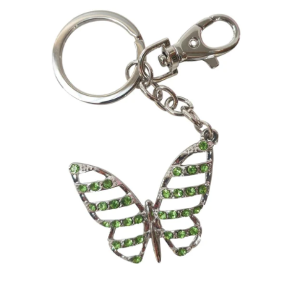 Keyring - Butterfly Beautiful Green & White