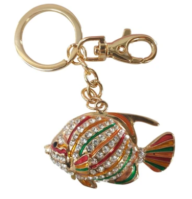 Keyring - Fish Tropical Gold Colourful