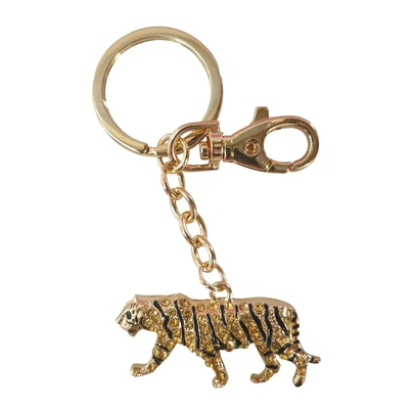 Keyring - Tiger Black & Gold Wild