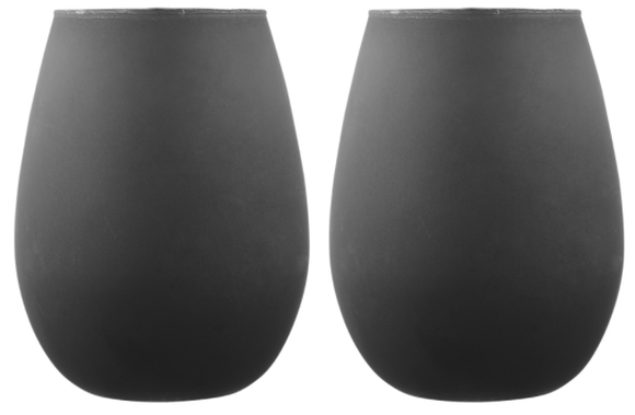 Aurora Matte Black 2 Pack Glass Tumblers