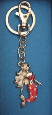 Keyring - Mermaid Red & Silver