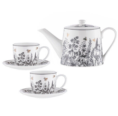 Queen Bee Teapot & 2 Teacup Set