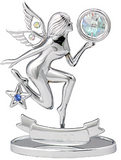 Zodiac Statuette Silver, Asstd Crystocraft